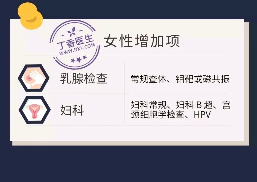 女性体检增加项